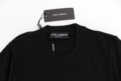 Black Cashmere Crew-neck Sweater Pullover Top