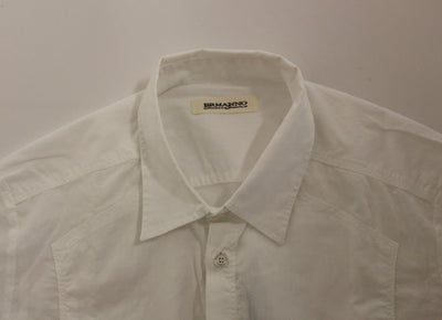 White Striped Cotton Slim Fit Casual Shirt