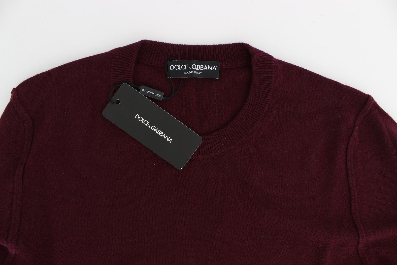 Bordeaux Cashmere Crew-neck Sweater Pullover