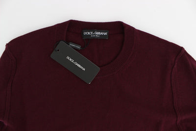 Bordeaux Cashmere Crew-neck Sweater Pullover