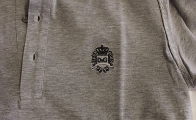 Gray Long Sleeve Polo Sweater Pullover