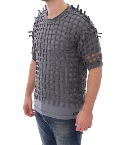 Gray Runway Catwalk Nets Knitted Sweater