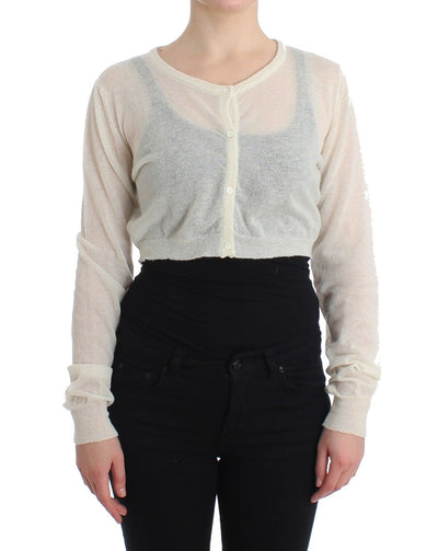 Lingerie Knit Cropped Wool Sweater Cardigan