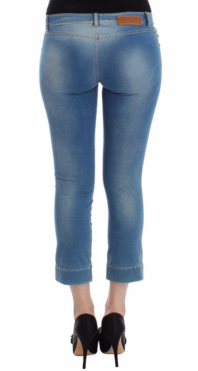 Beachwear Blue Jeans Capri Pants Cropped