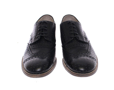 Black Leather Wingtip Formal Shoes
