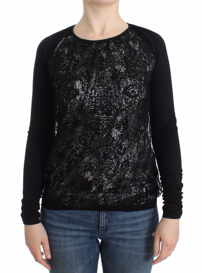 Black Modal Longsleeved Top Jumper Blouse
