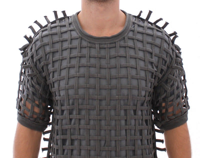 Gray Runway Catwalk Nets Knitted Sweater