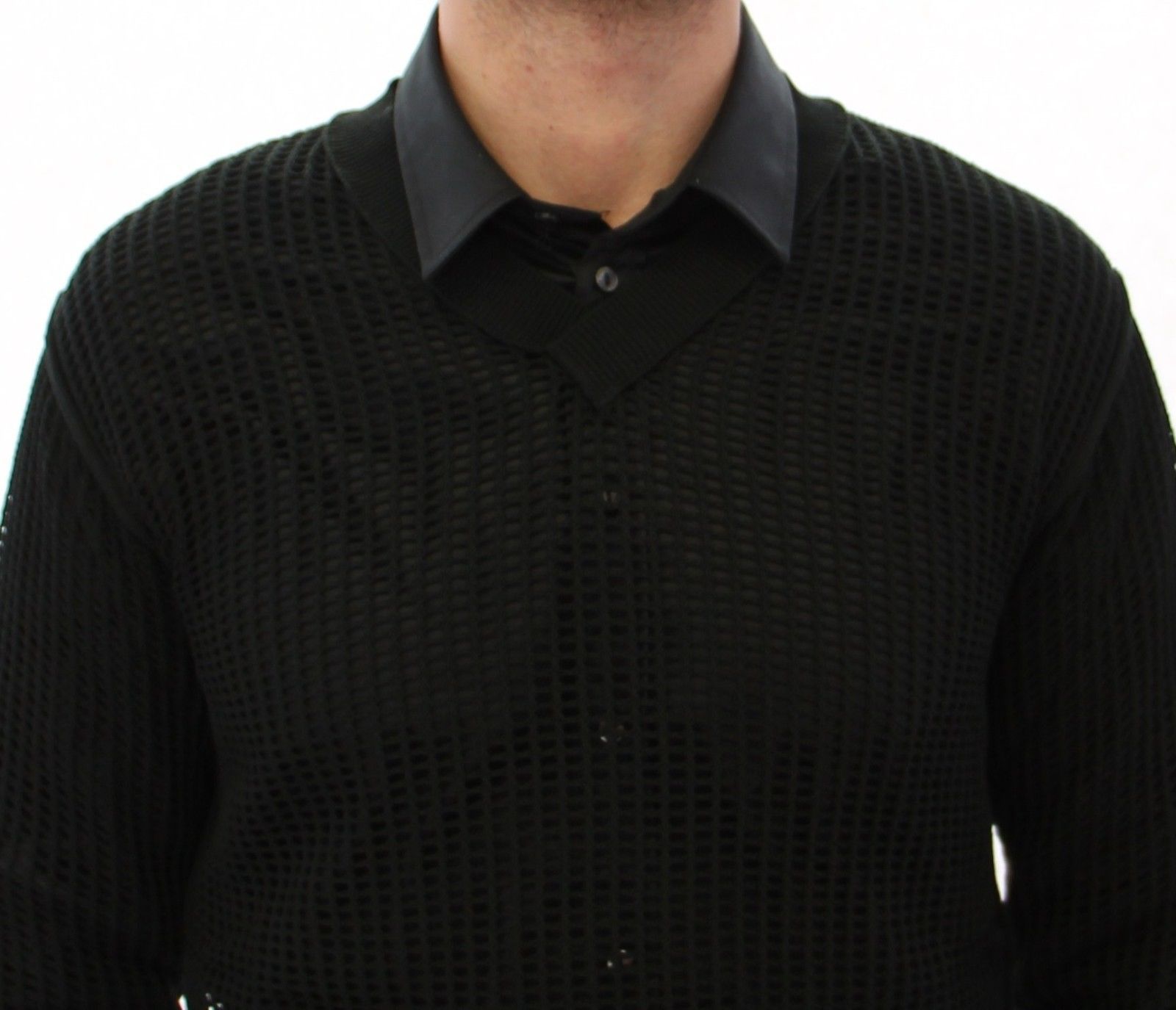 Dark Green Runway Netz Pullover Netted Sweater