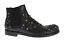 Black Leather Gold Studded Shoes Boots