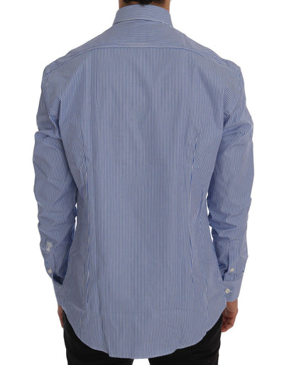 Blue Striped Cotton Trend Fit Shirt