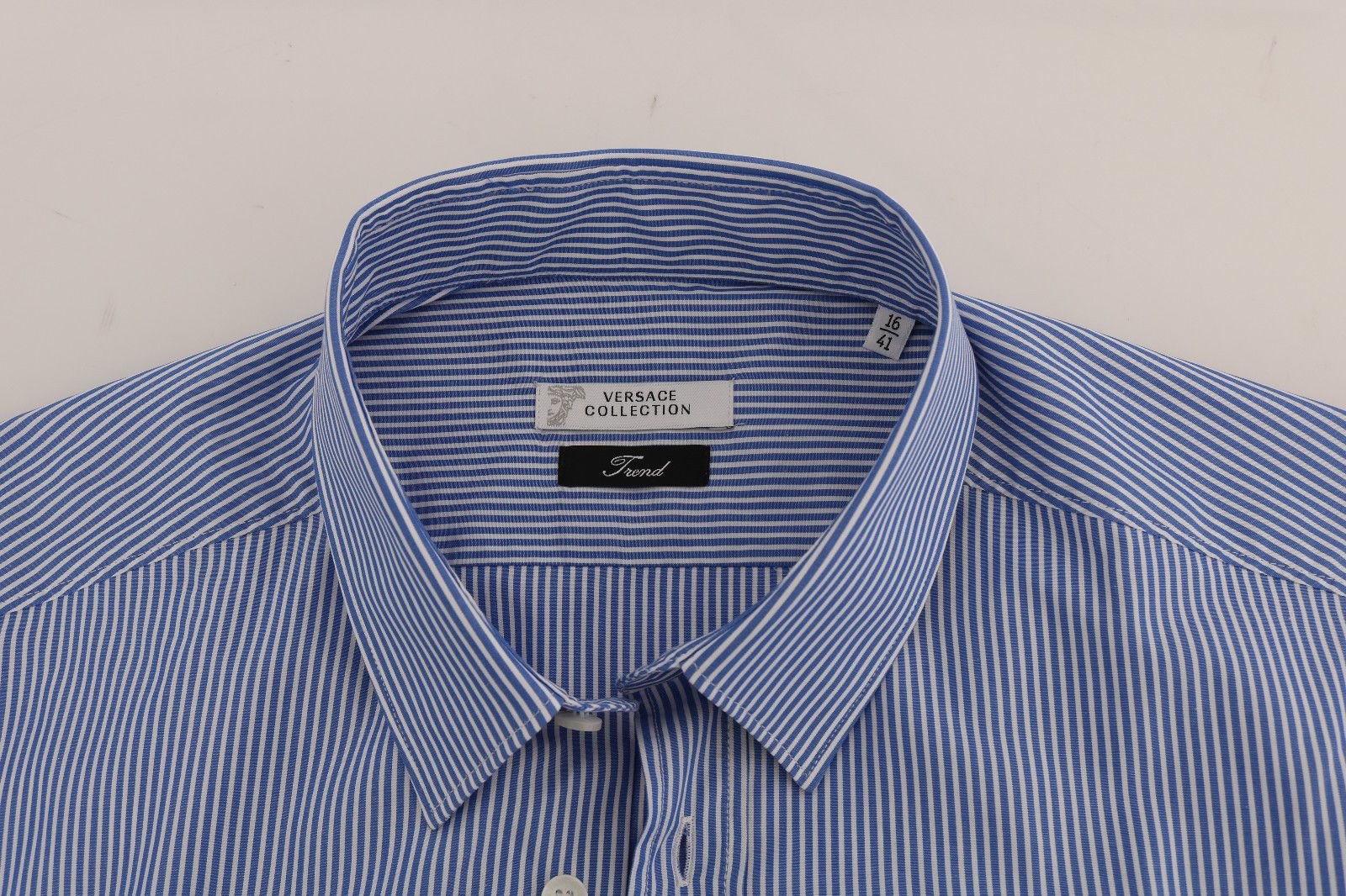 Blue Striped Cotton Trend Fit Shirt