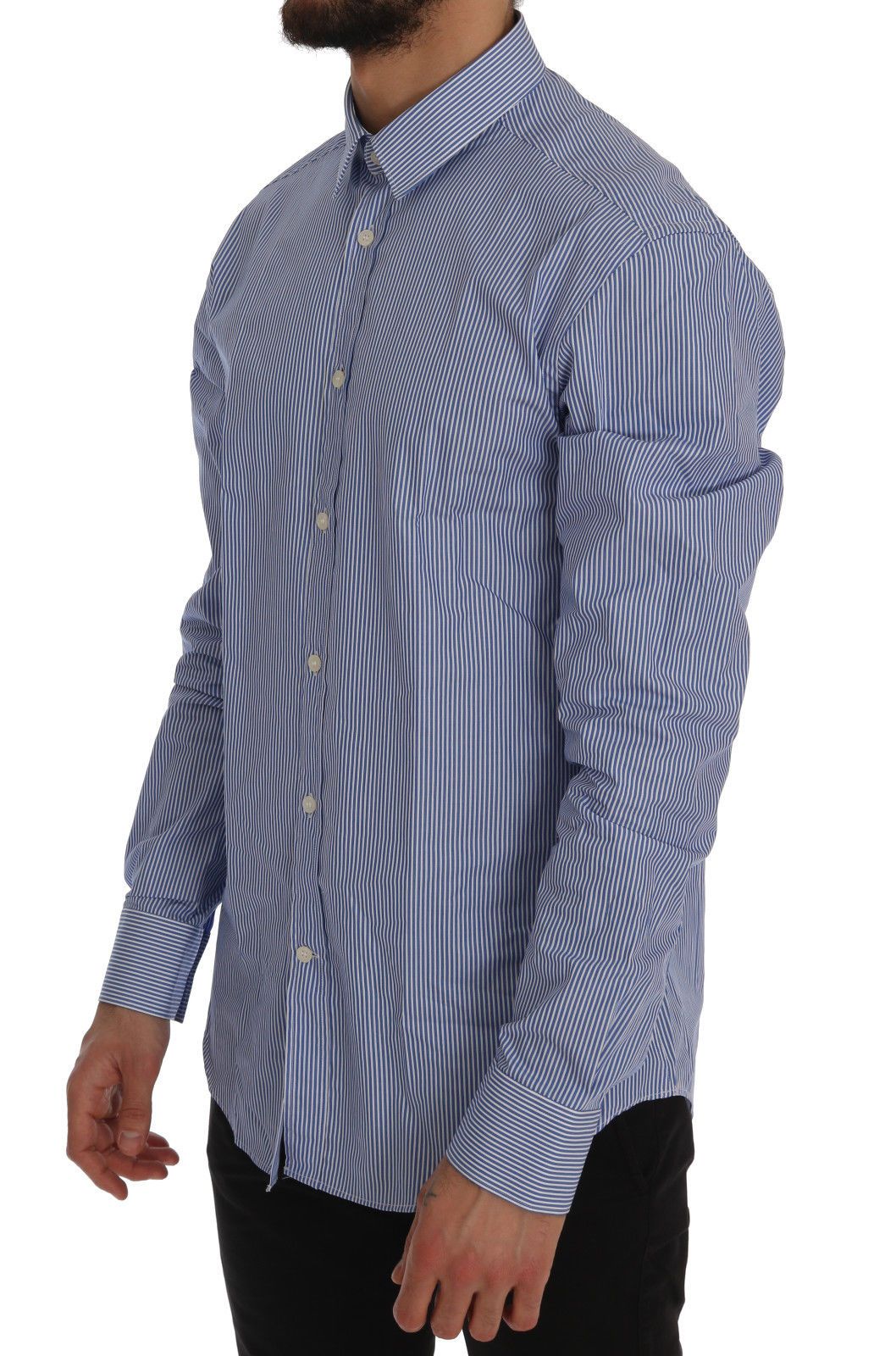 Blue Striped Cotton Trend Fit Shirt