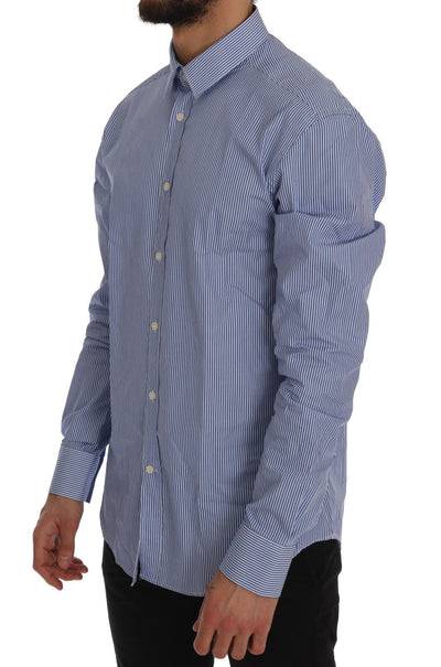 Blue Striped Cotton Trend Fit Shirt